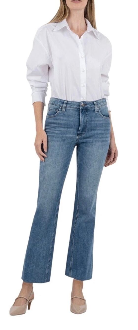 Kut from the Kloth Kelsey Fab Ab Ankle Flair size 00 Light Wash MSRP $119